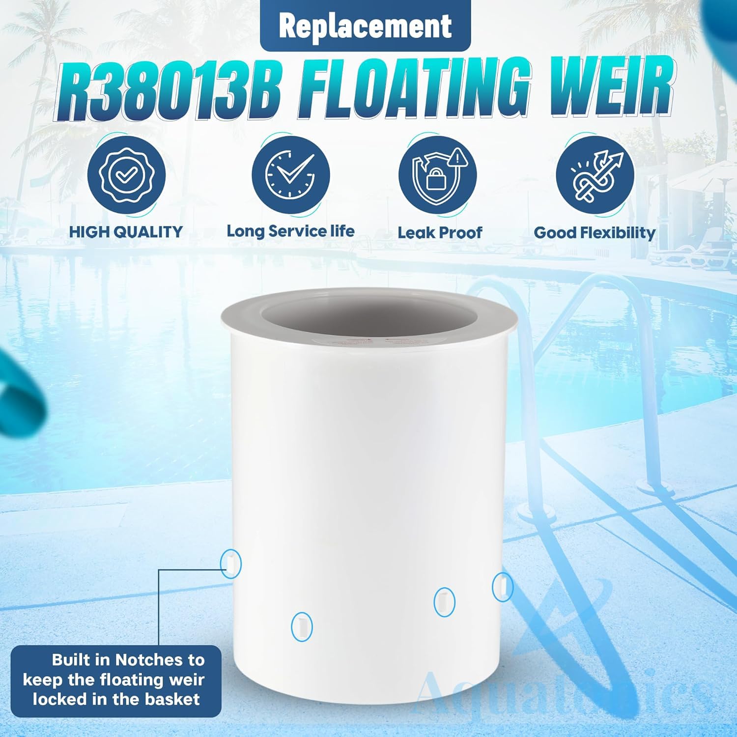 Aquatonics R38013B floating weir in action for efficient debris capture.