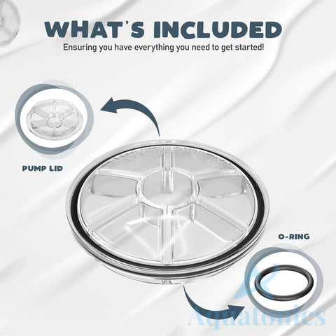 Aquatonics see-through lid enables quick basket checks without removal.