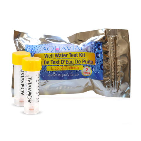 AquaVial water testing kit 2-pack setup for easy home checks.