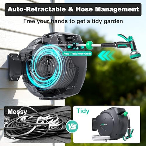 AQUAZILLA 100ft hose with 5-8 inch core offering long reach.