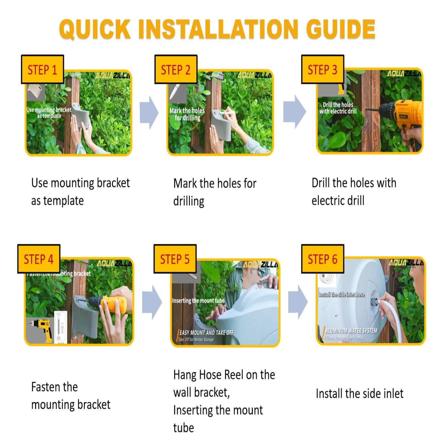 AQUAZILLA 100+6 ft hose provides ample reach for large yards