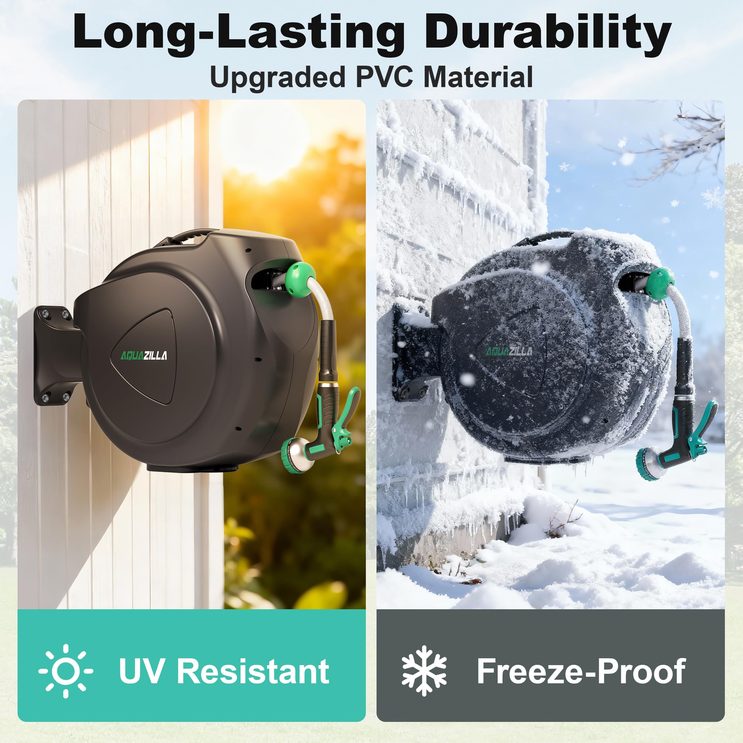 AQUAZILLA 9 pattern sprayer provides versatile watering options.