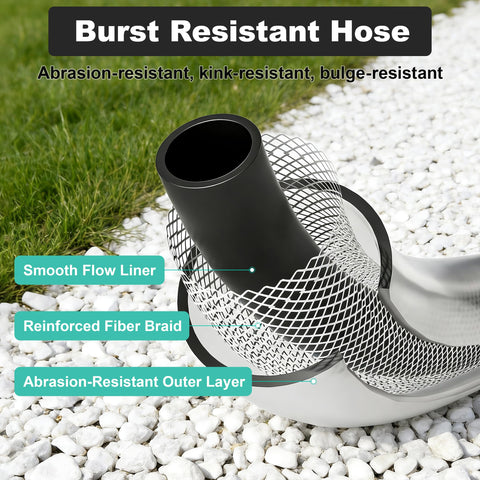 AQUAZILLA 6ft leader hose connects to outdoor spigots with minimal fuss.
