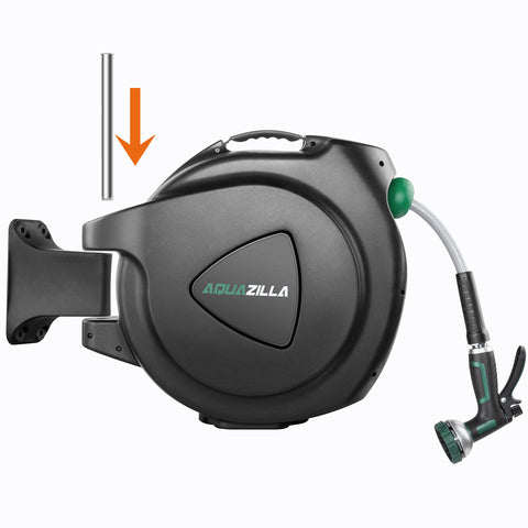 AQUAZILLA non-snag rollers protect hose during retraction from wear.