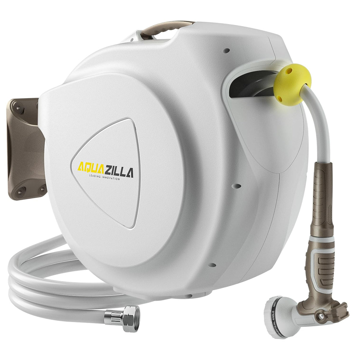 AQUAZILLA retractable hose reel on wall mount for convenient watering