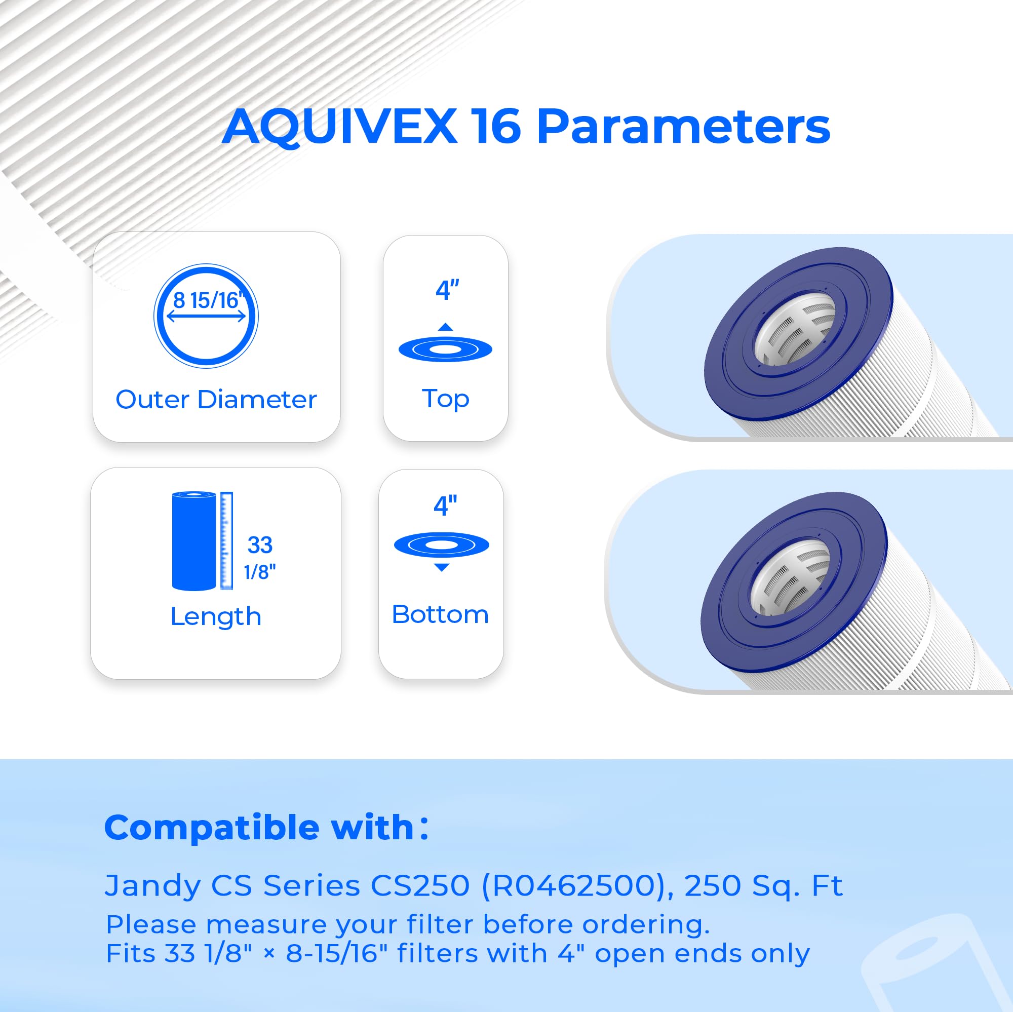 AQUIVEX CS250 shown as compatible with Jandy CS Series for easy replacement
