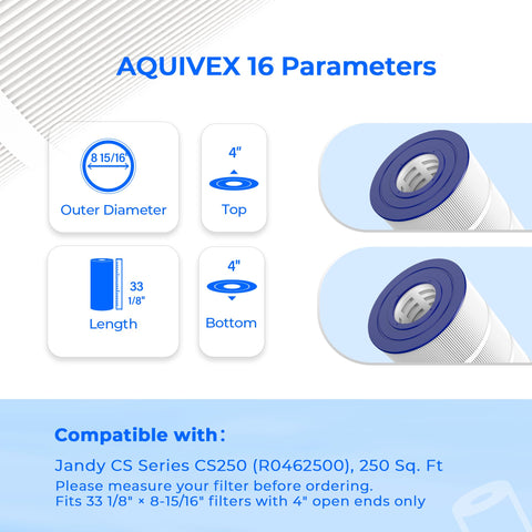 AQUIVEX CS250 shown as compatible with Jandy CS Series for easy replacement