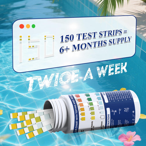 Aquila 3-in-1 water testing kit highlighted for pH, alkalinity, chlorine.