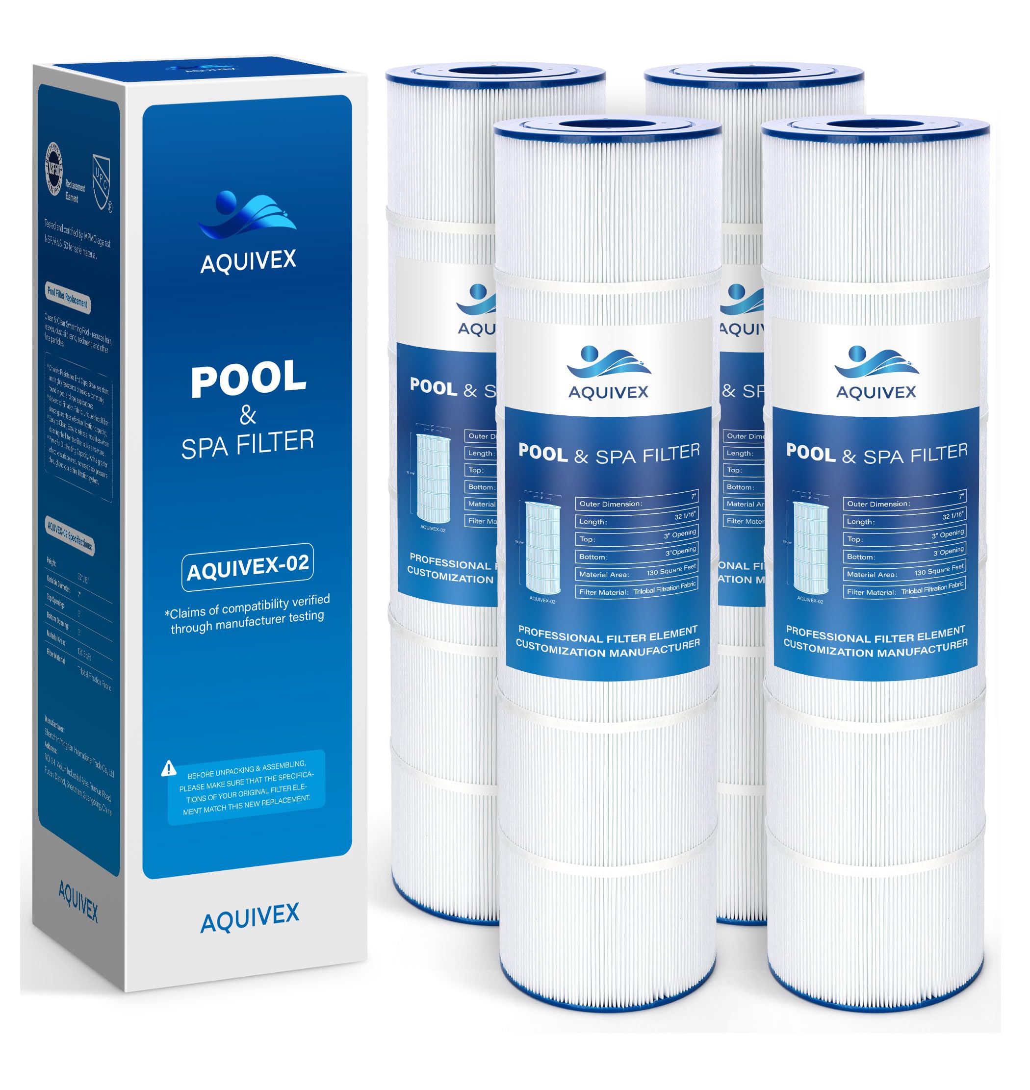 AQUIVEX CCP520 four-pack enables straightforward pool maintenance scheduling.