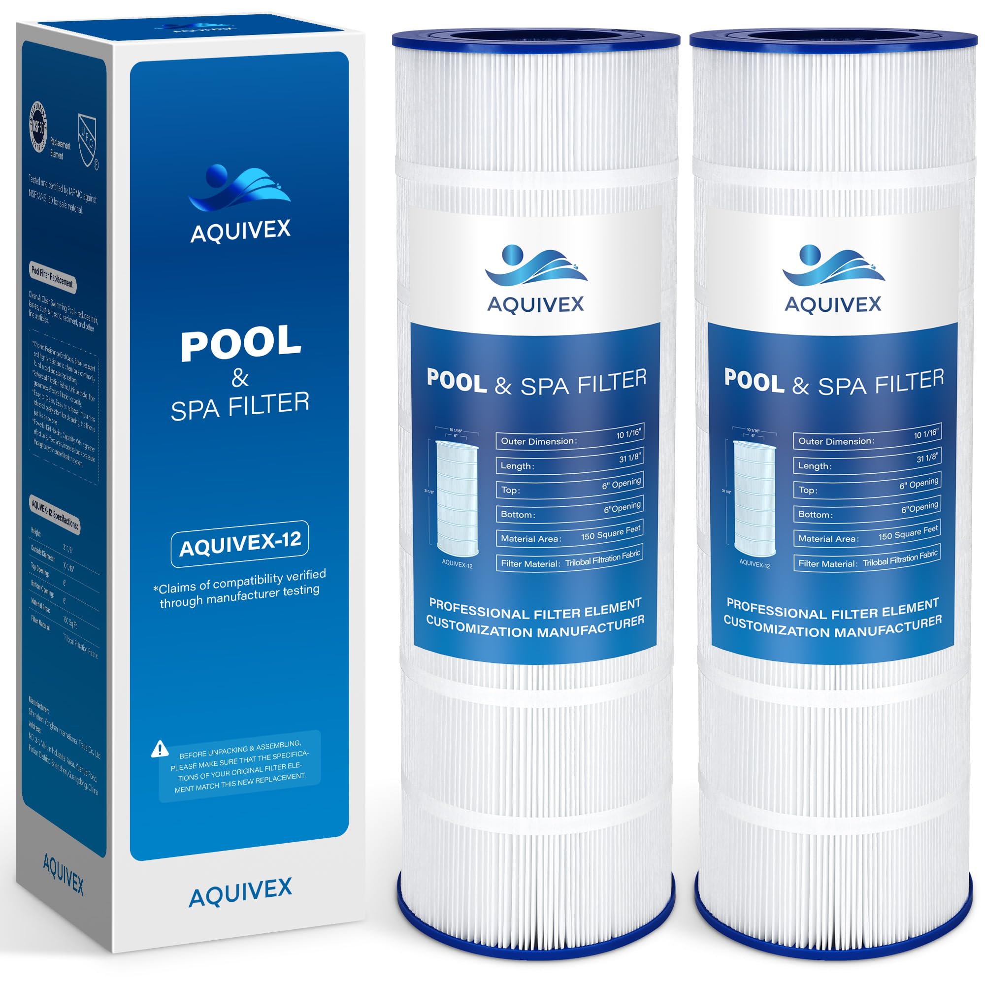 AQUIVEX CCRP150 assembly shows sturdy construction for reliable filtration