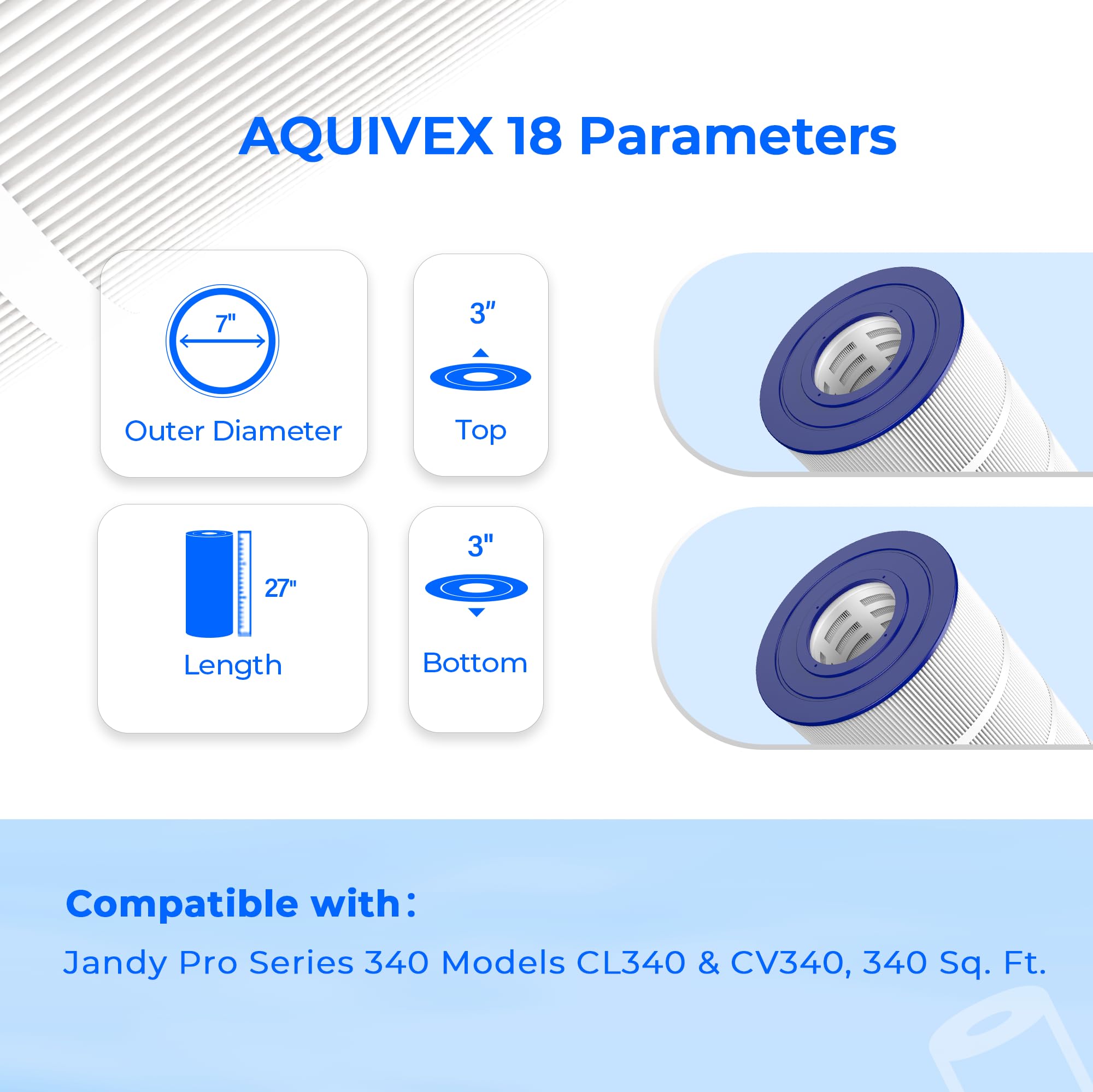 AQUIVEX CL340 core support highlights robust cartridge construction.