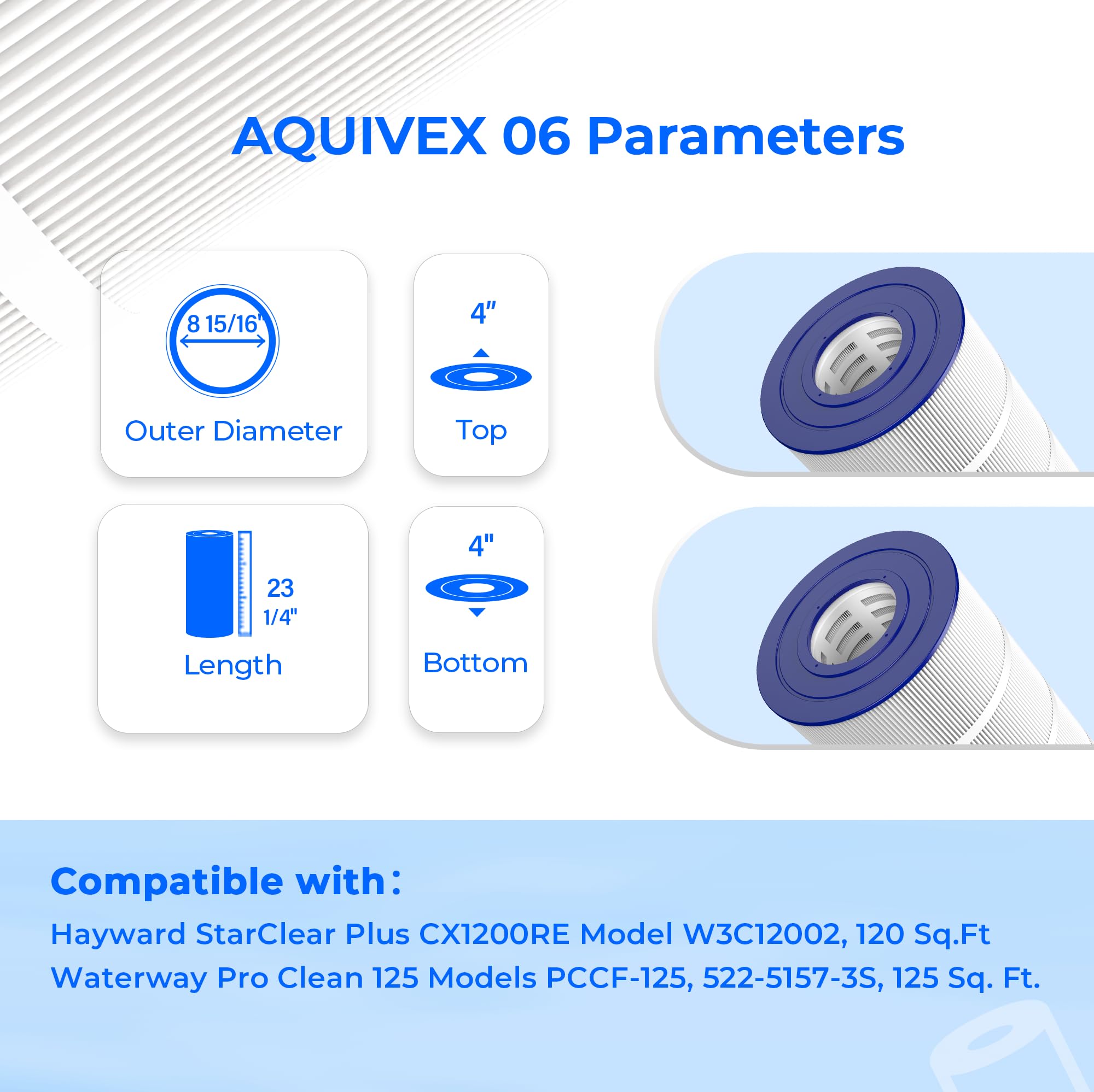 AQUIVEX CX1200RE bottom opening detail for easy installation.