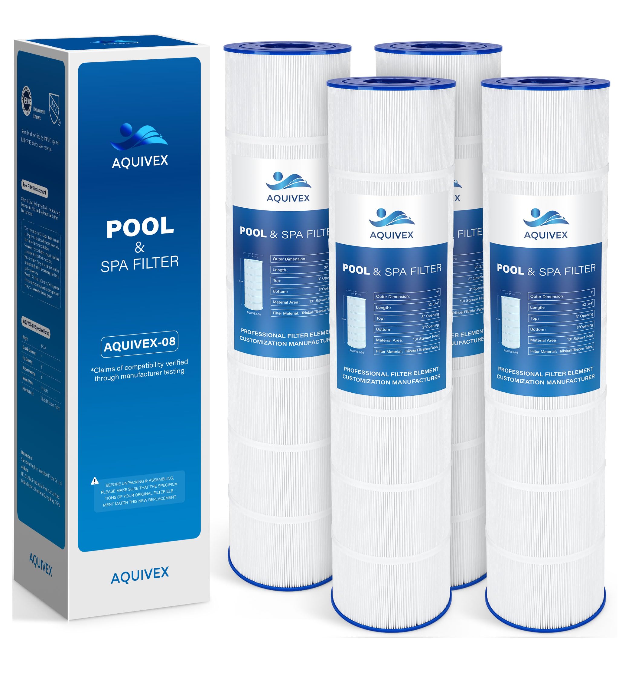 AQUIVEX CX1280XRE in-pool water use context suggesting clearer water