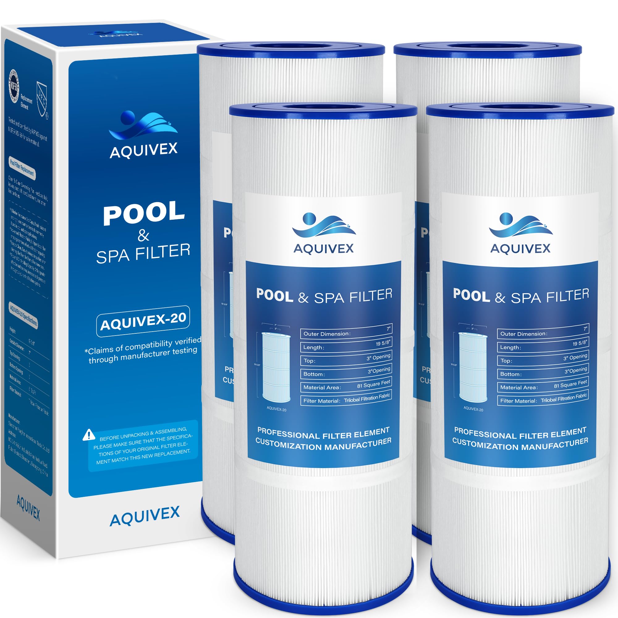 AQUIVEX CX580XRE installation-ready cartridges simplify pool upkeep
