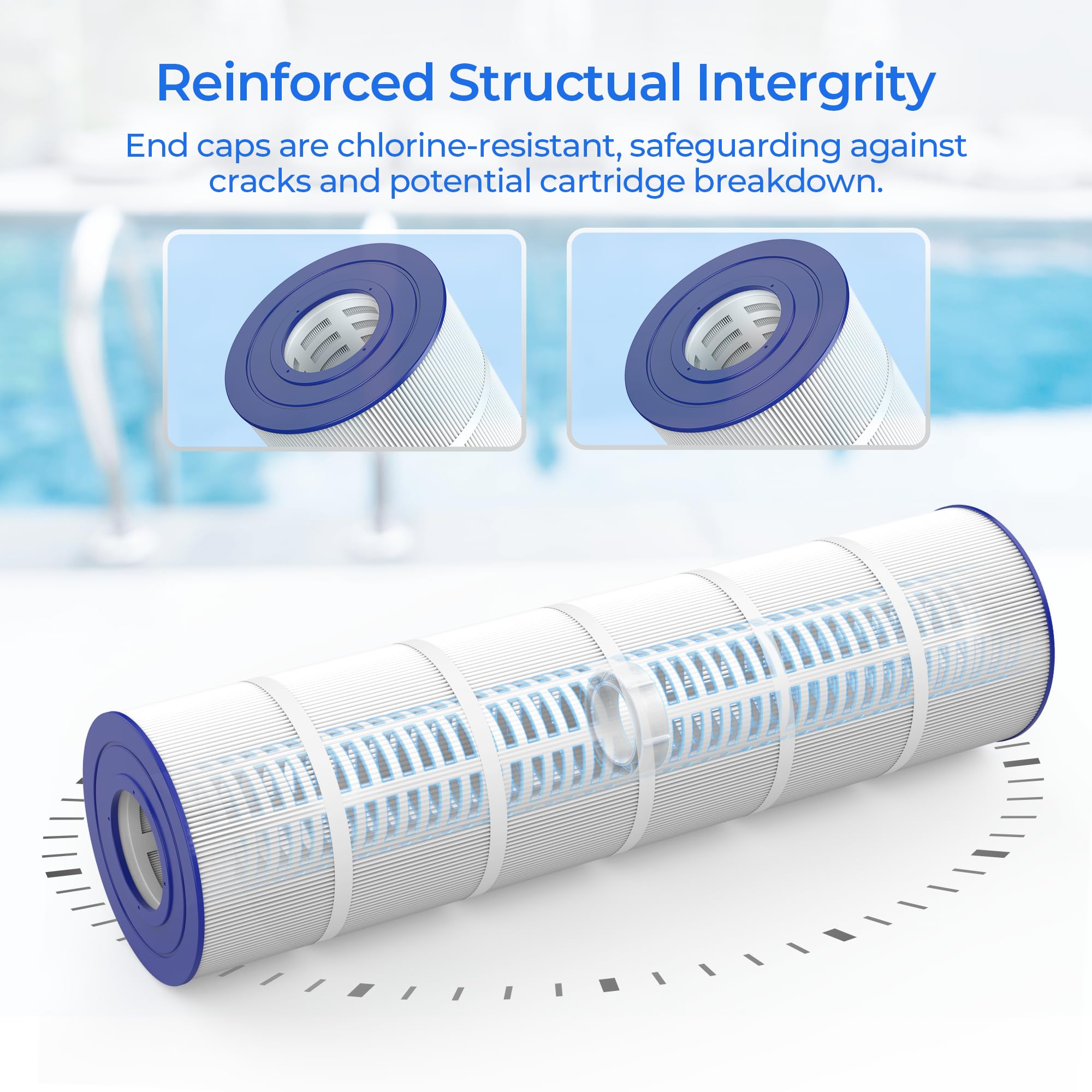 580 sq ft filtration area captures fine particles for clear water.