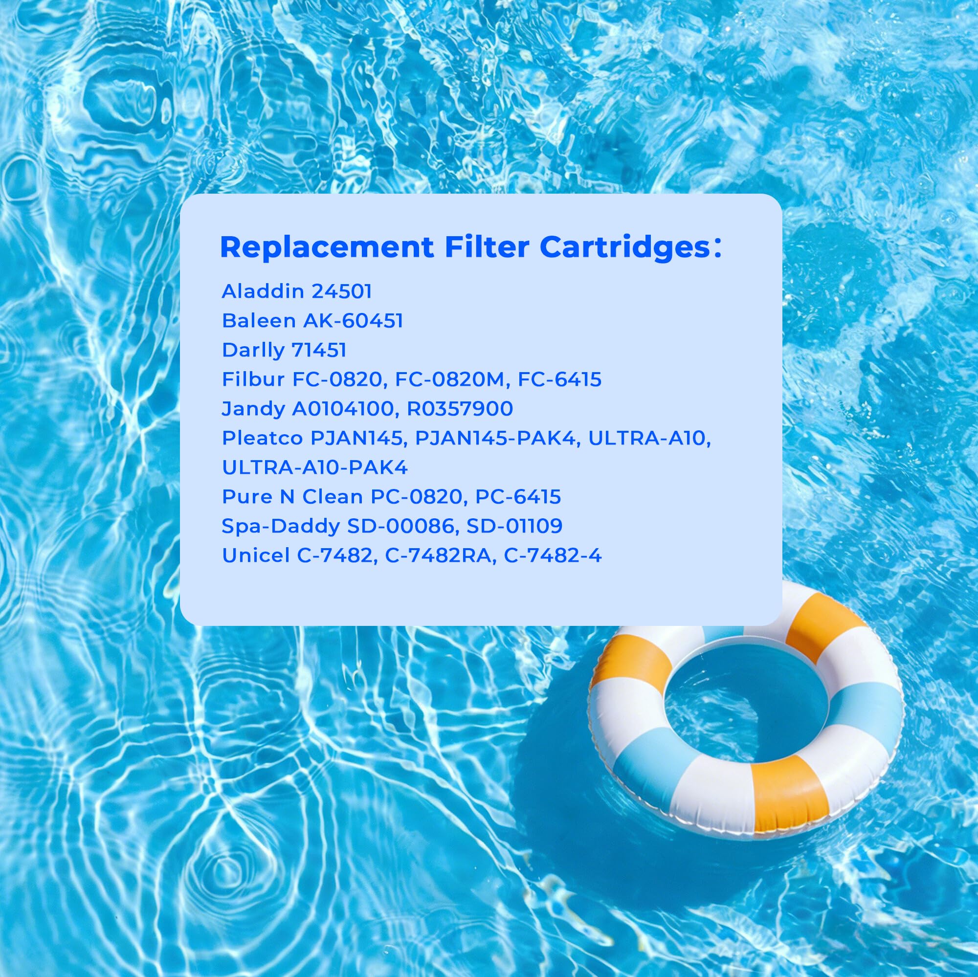 Filters particles as small as 10 to 15 microns, improving water clarity.