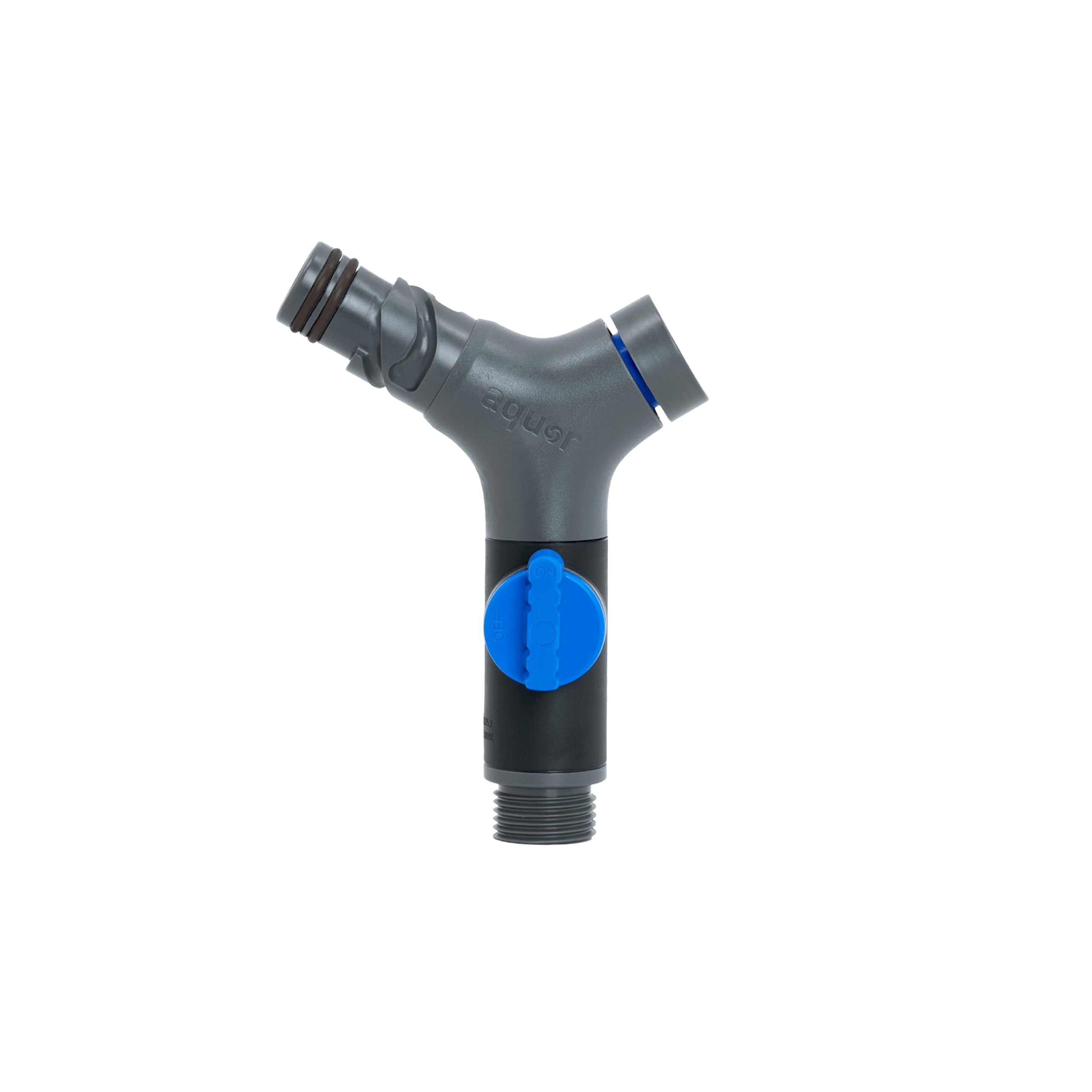 Aquor Comfort Grip VB hose connector closeup with ergonomic non-slip handle for easy connections.