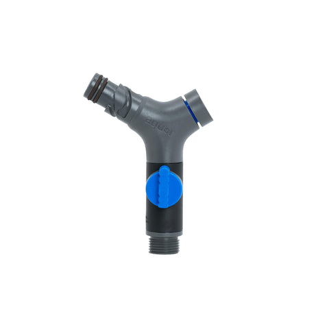 Aquor Comfort Grip VB hose connector closeup with ergonomic non-slip handle for easy connections.