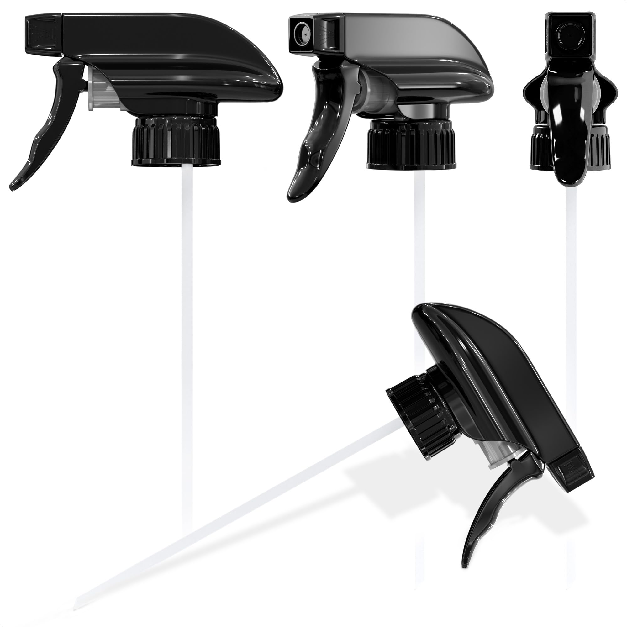 Aquue 4-pack spray nozzles with universal fit for common bottles, ideal for easy upgrades.