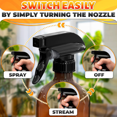 Aquue adjustable spray pattern, switch from mist to stream for various tasks.