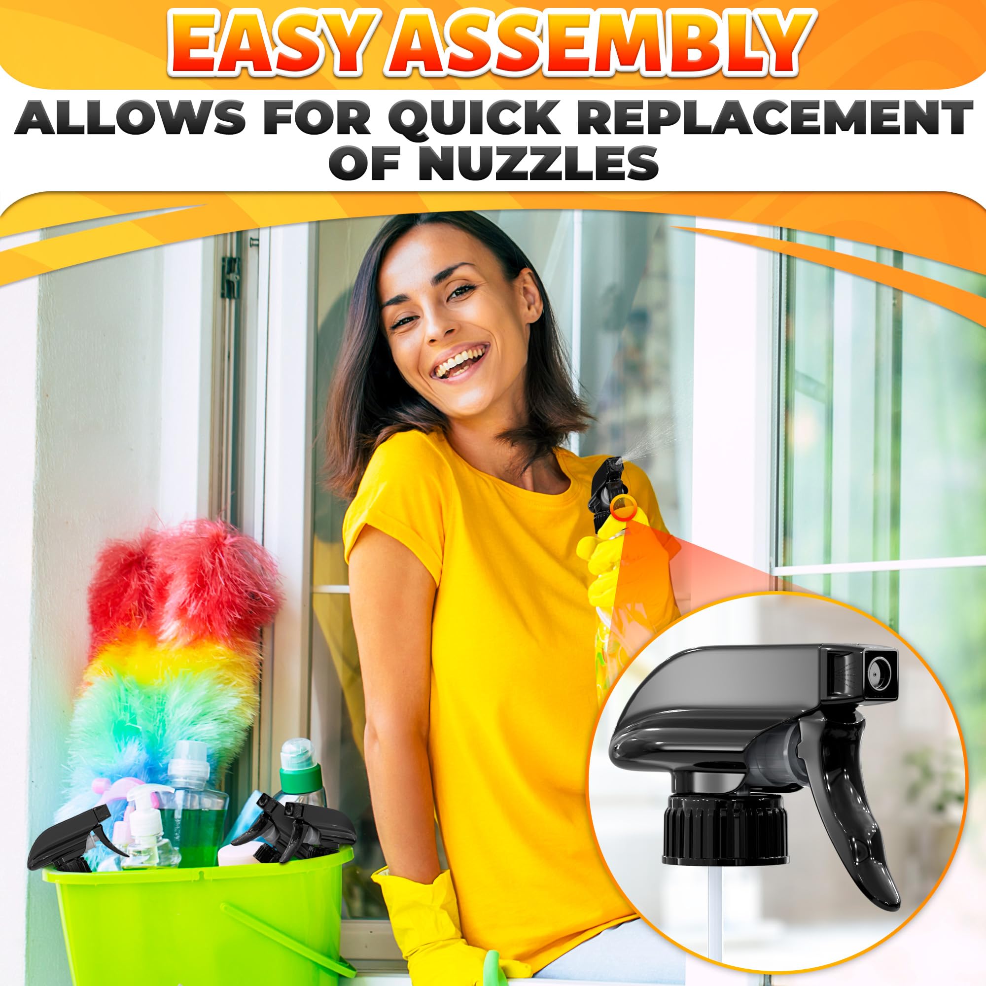 Aquue quick-swap design makes replacing worn sprayers simple.