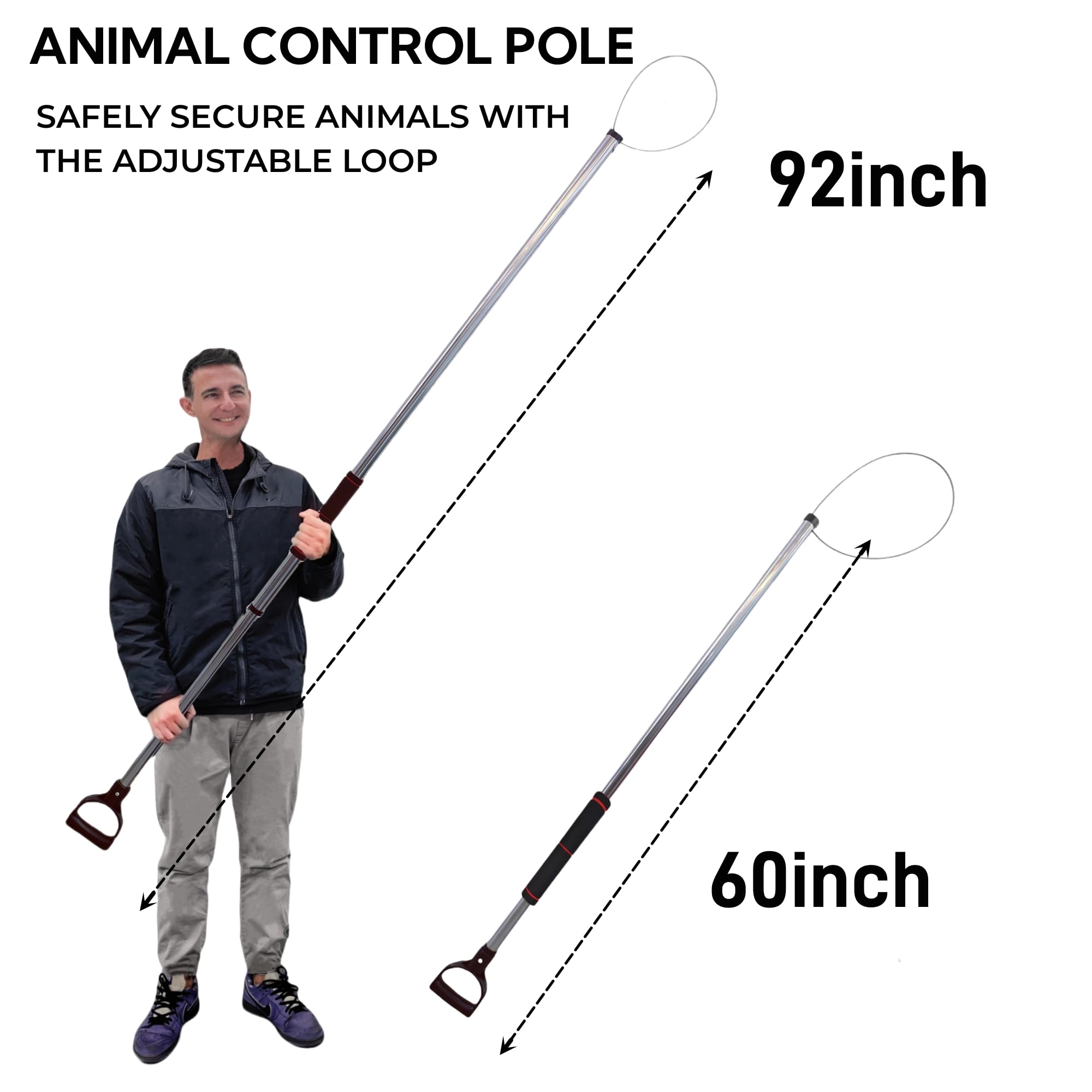 AQWXC ergonomic pole promotes comfortable use during animal handling.