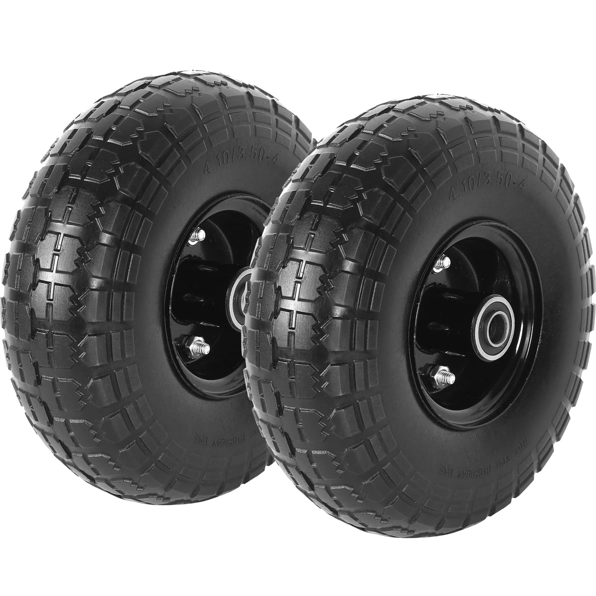 AR-PRO 10-inch solid tire wheel side view for rugged outdoor use.