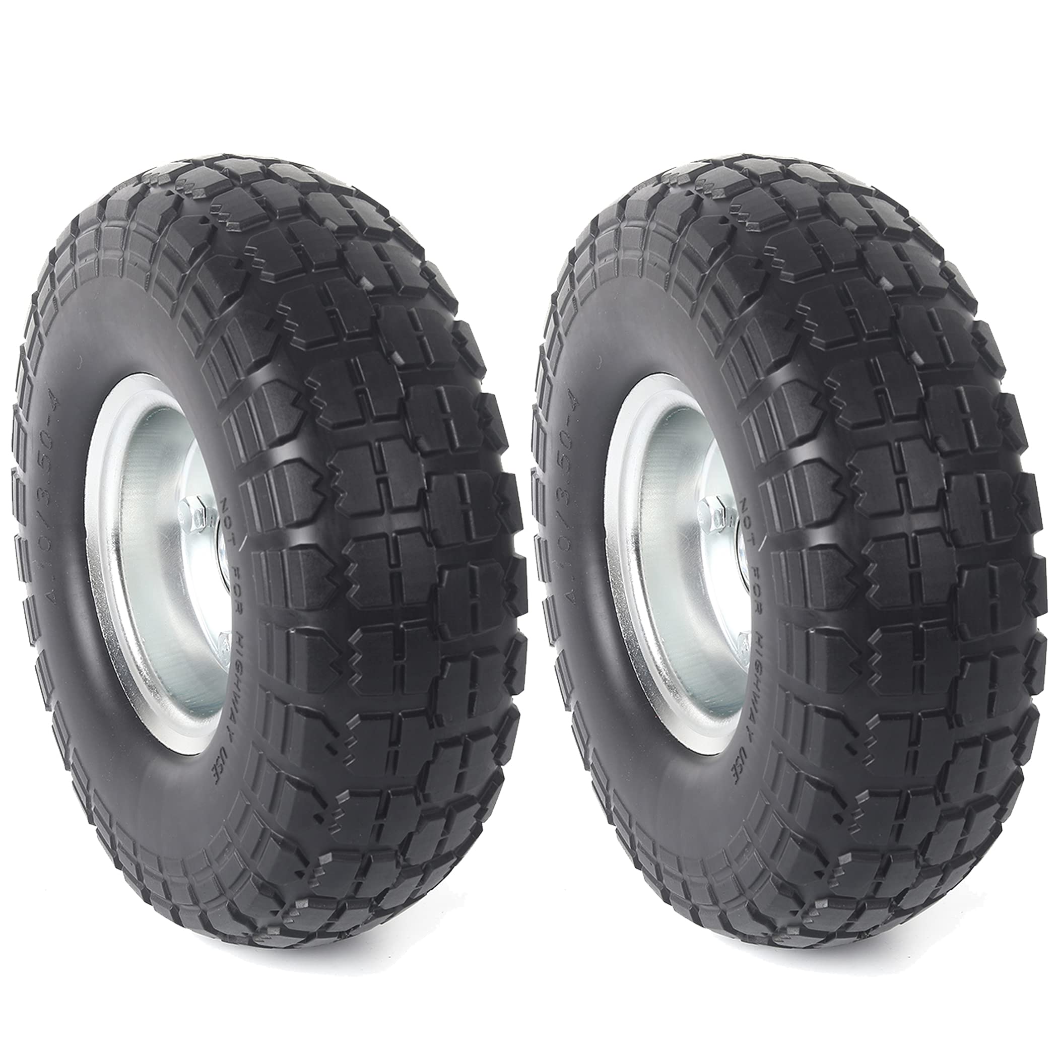AR-PRO 10-inch flat-free tire wheel assembly shown for durable mobility.