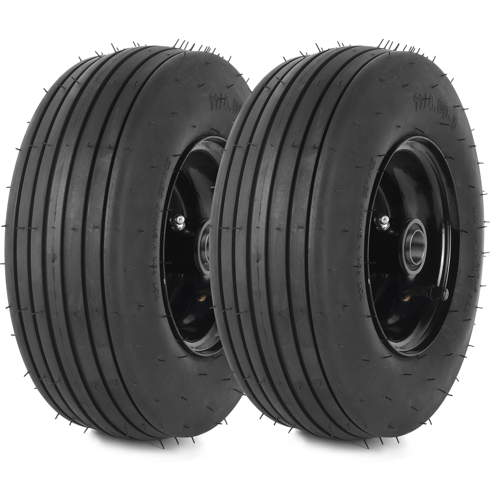 AR-PRO 11x4-5 tire and wheel assembly with tube for lawn mower replacement