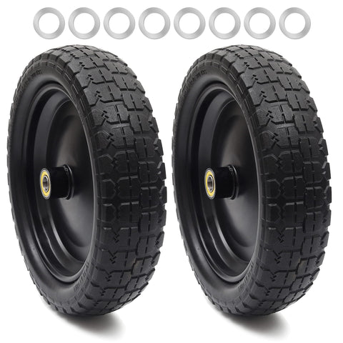 AR-PRO 13-inch flat-free tire and wheel, front view for carts