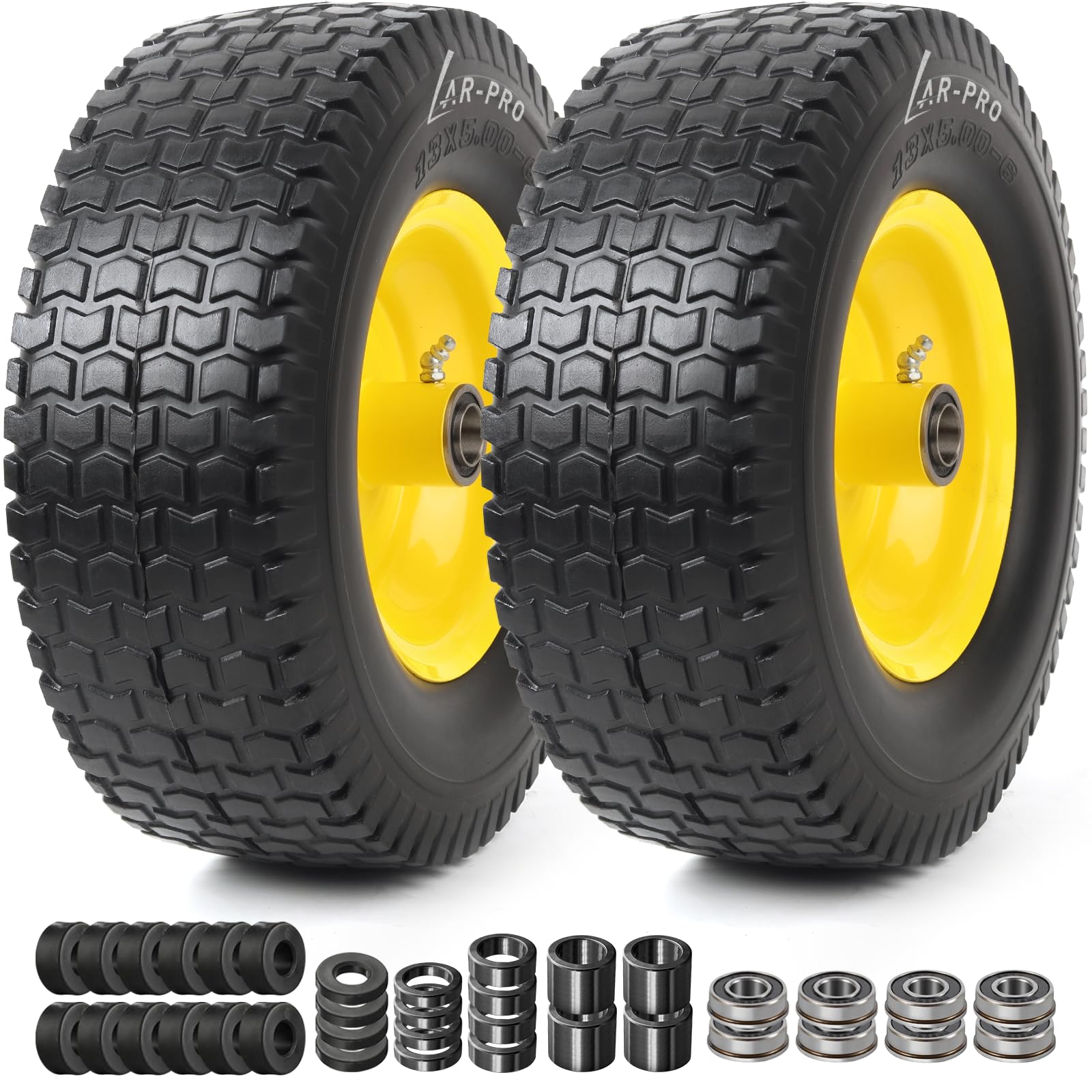 AR-PRO 13x5 front tire wheel assembly for flat-free mowing