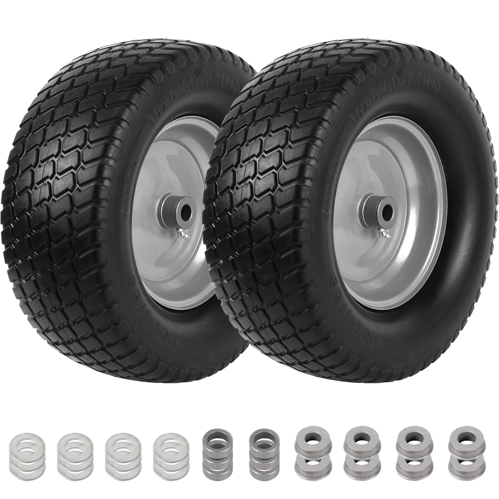 AR-PRO 16x6.50-8 flat-free tire and wheel for riding mowers with puncture resistance
