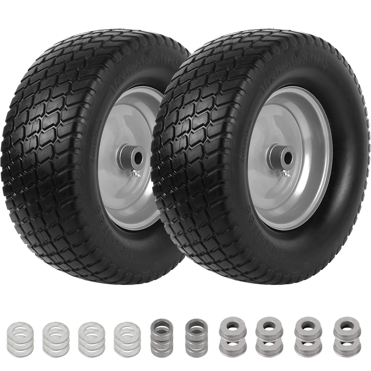 AR-PRO 16x6.50-8 flat-free tire and wheel for riding mowers with puncture resistance