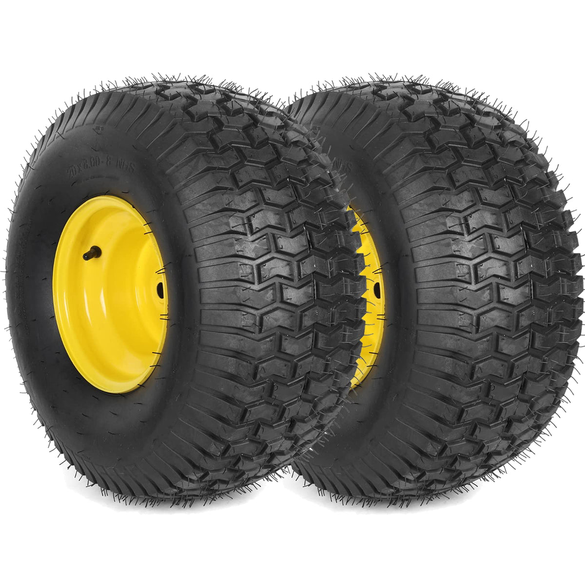 AR-PRO rear tire and wheel assembly with tubeless 4-ply tires for durable turf traction