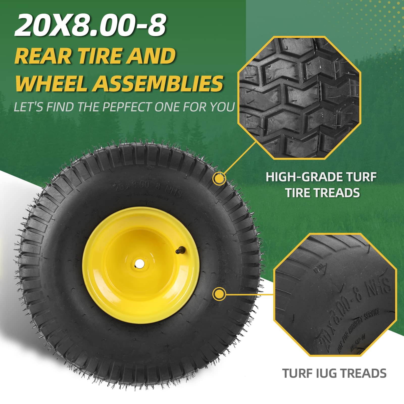 AR-PRO tubeless rear tire and wheel with 3/4-inch borehole for precise mounting