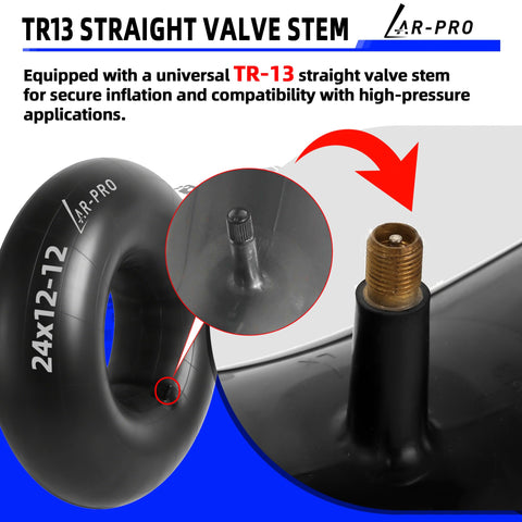 AR-PRO inner tube for golf carts with TR13 valve supports steady airflow.