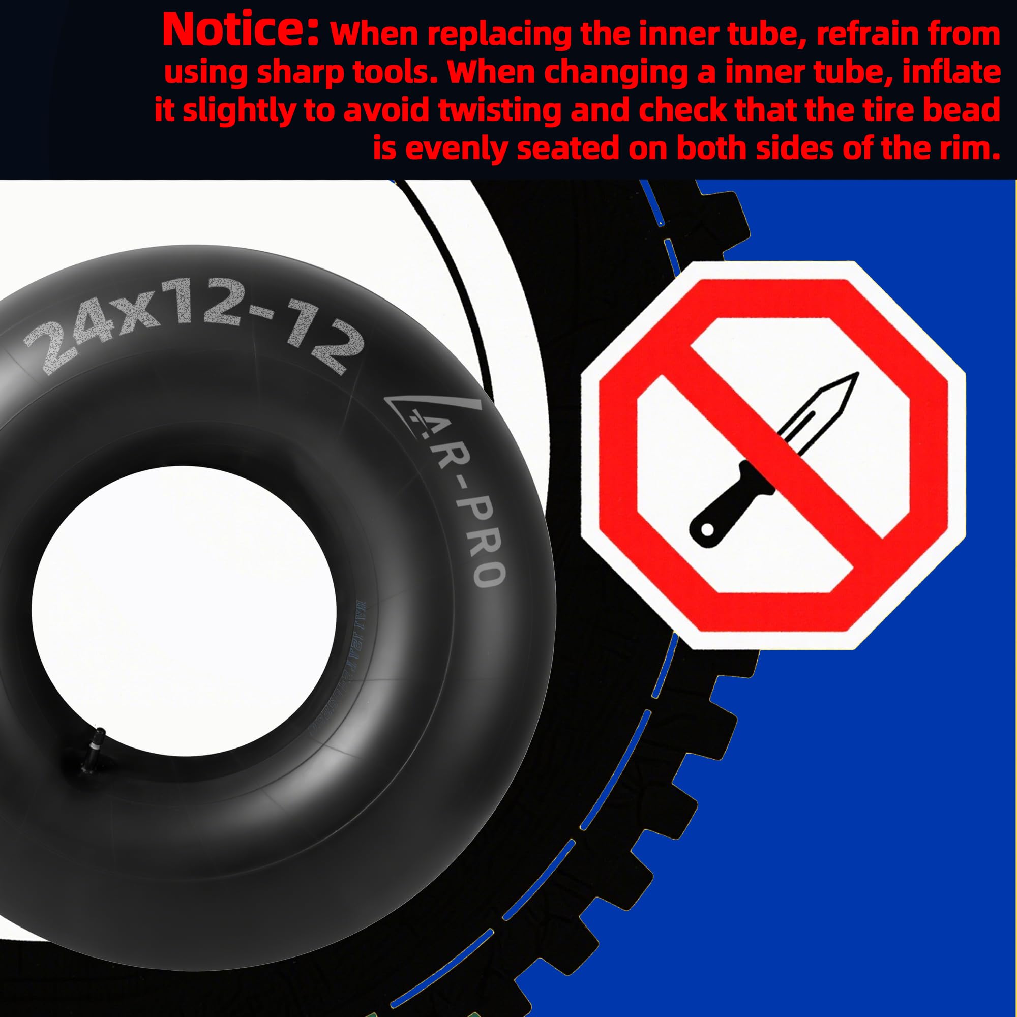 AR-PRO TR13 stem inner tube works with a variety of tires for secure sealing.