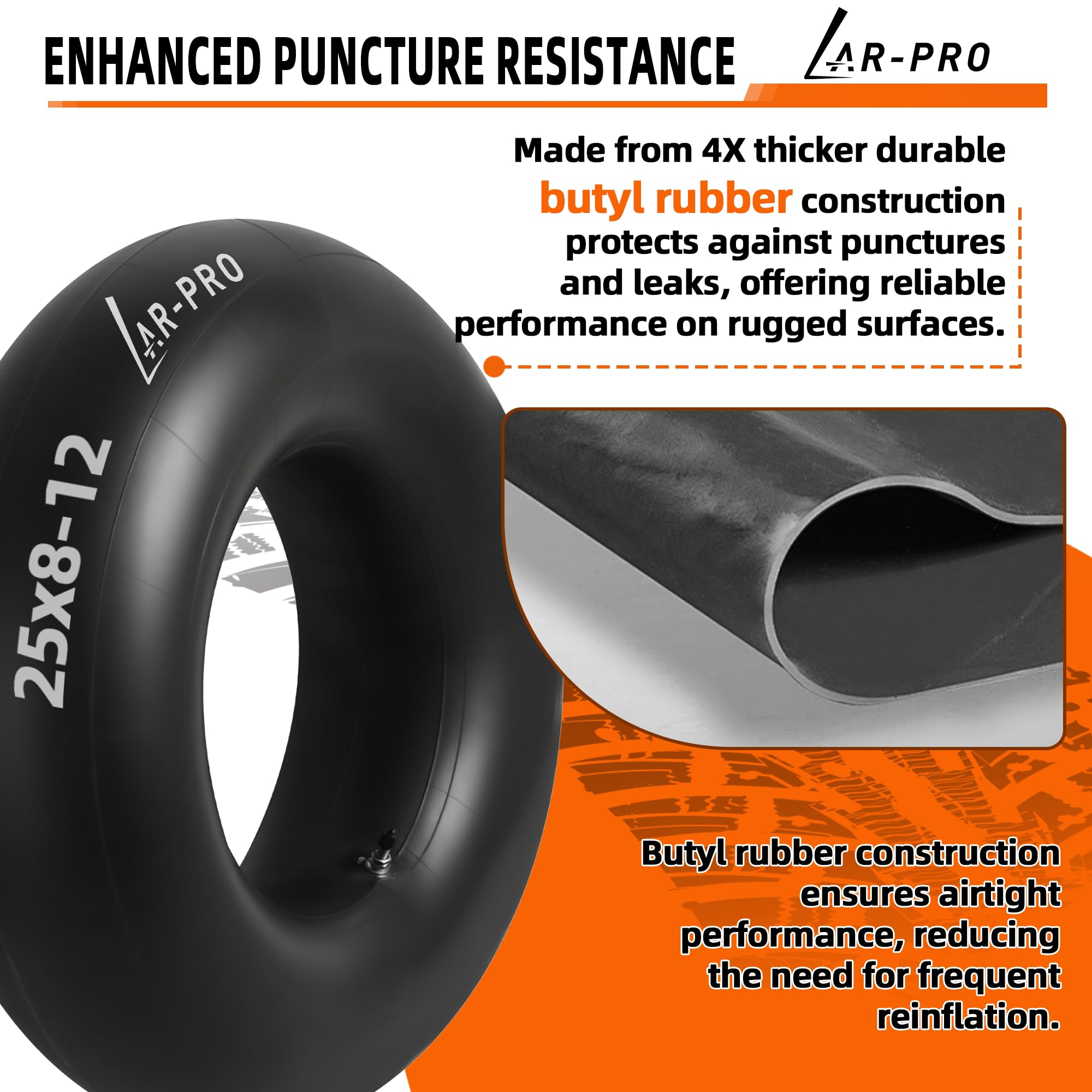 AR-PRO 24x9-12 inner tube for common lawn equipment tires