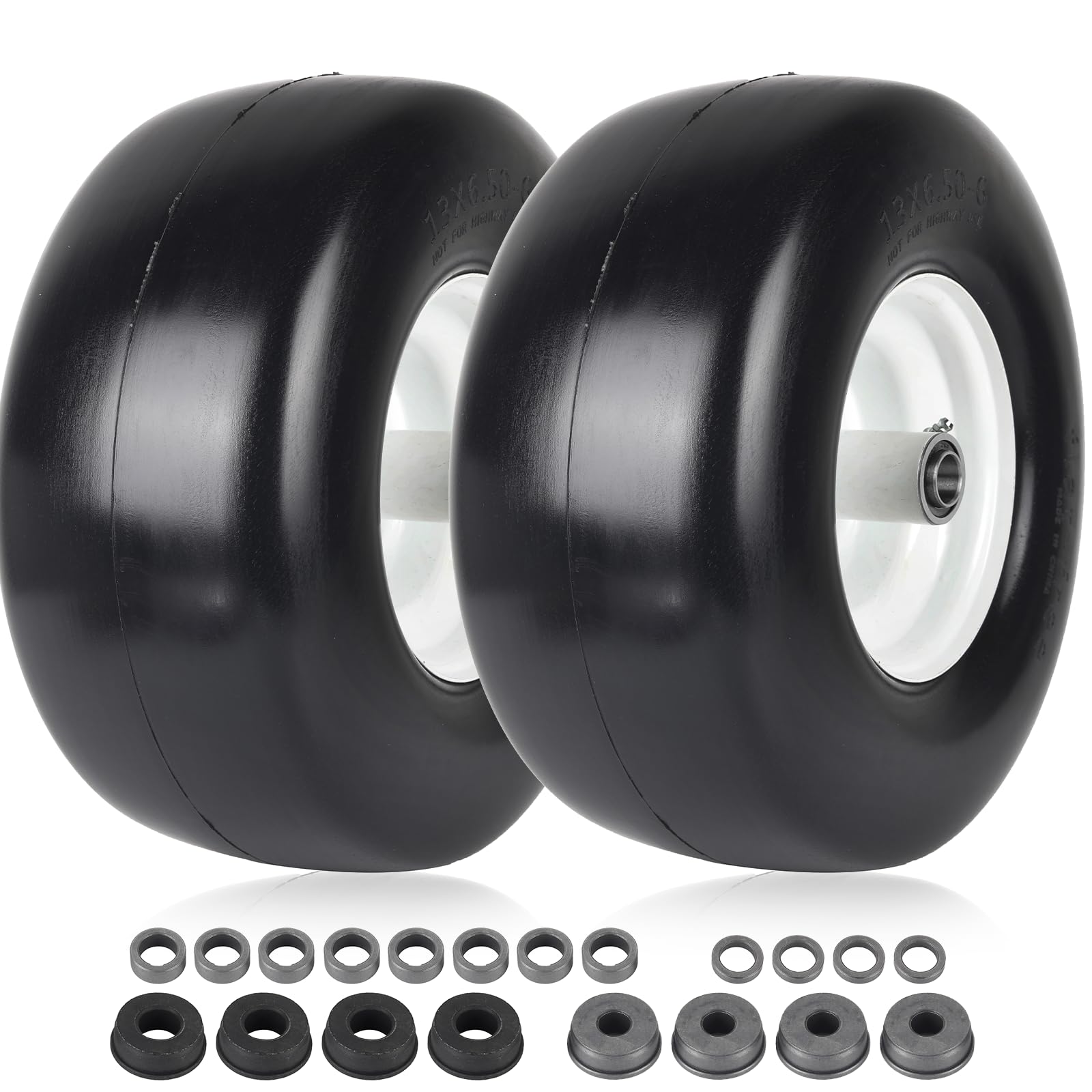 AR-PRO flat-free tire and wheel assembly for lawn mower use.