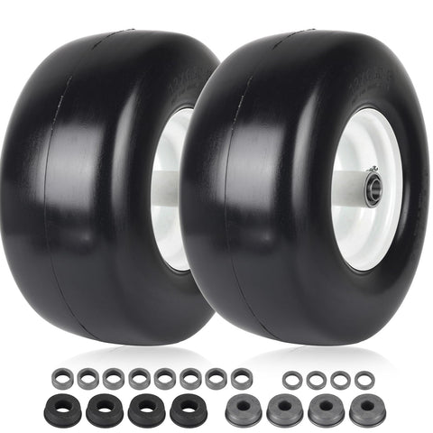 AR-PRO flat-free tire and wheel assembly for lawn mower use.