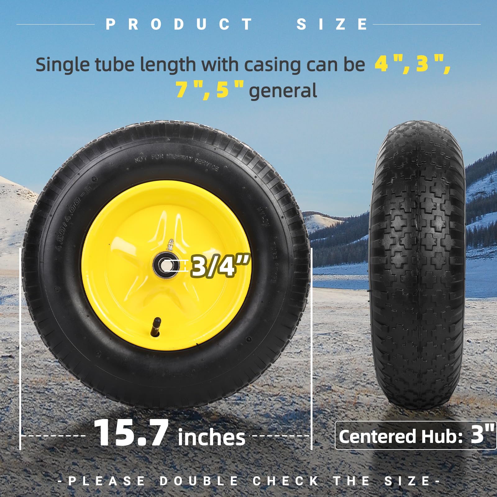 AR-PRO 3/4-inch bearings and 3-inch centered hub detail for smooth rotation.