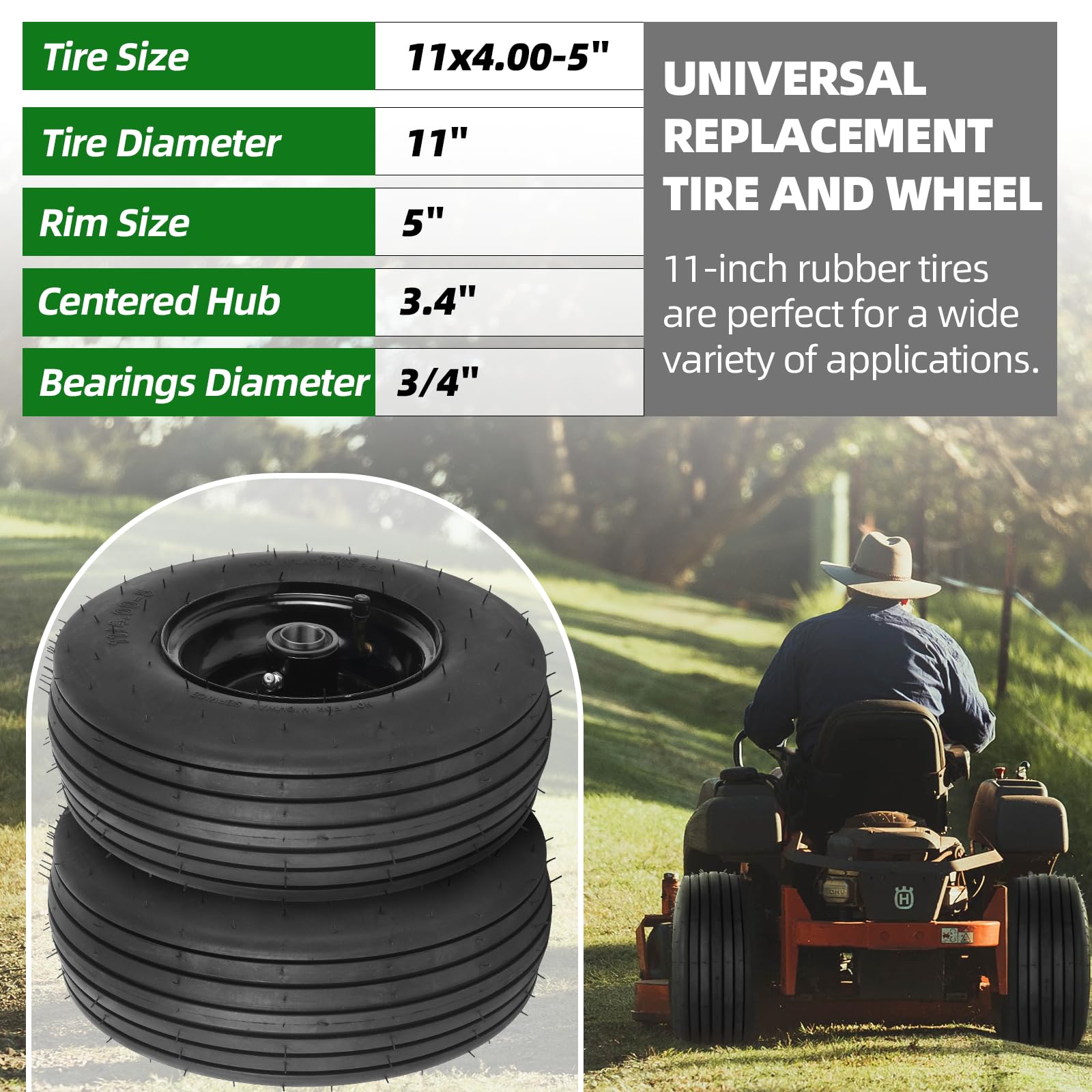 AR-PRO 3.4 inch centered hub and 3/4 inch bearings for versatile mounting