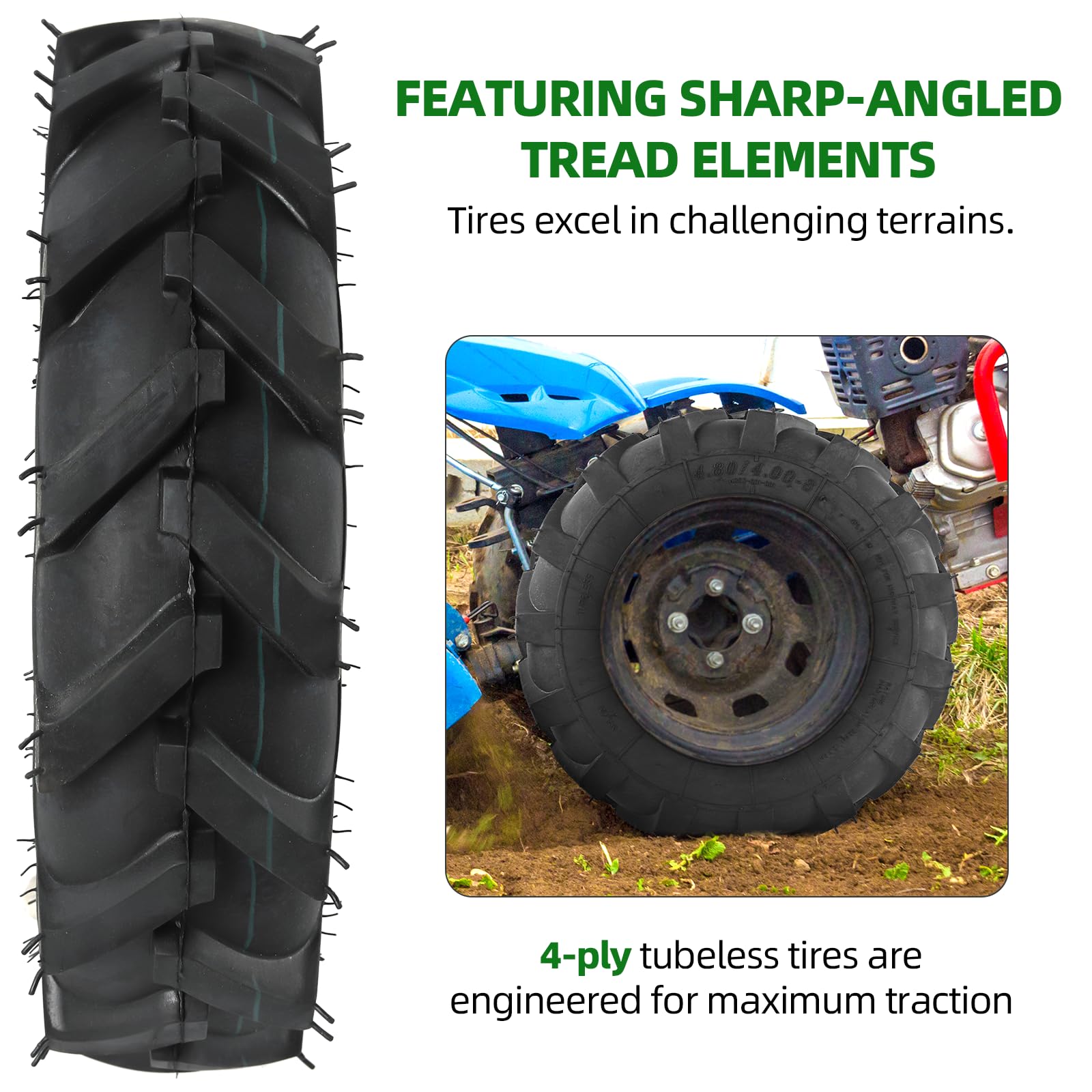 AR-PRO 4-ply nylon construction reduces flats and wear during outdoor work.