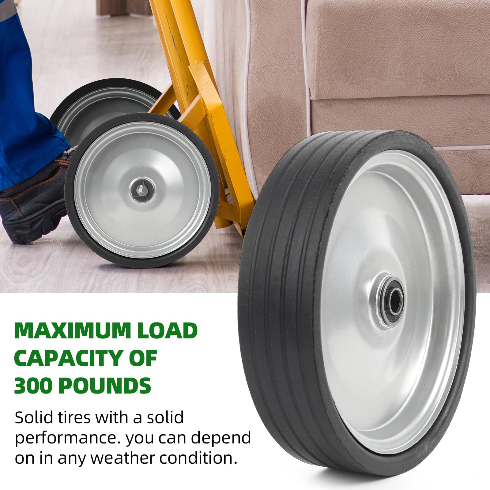 AR-PRO 5/8in axle hole illustration—easy installation on compatible carts.
