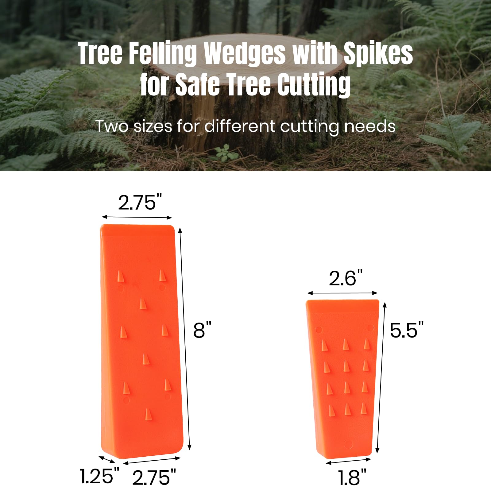 AR-PRO six felling dogs stabilize the stump for precise cuts.