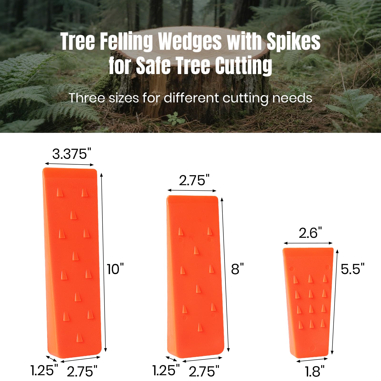 AR-PRO 8-inch wedge with spikes enabling precise back-cut guidance.
