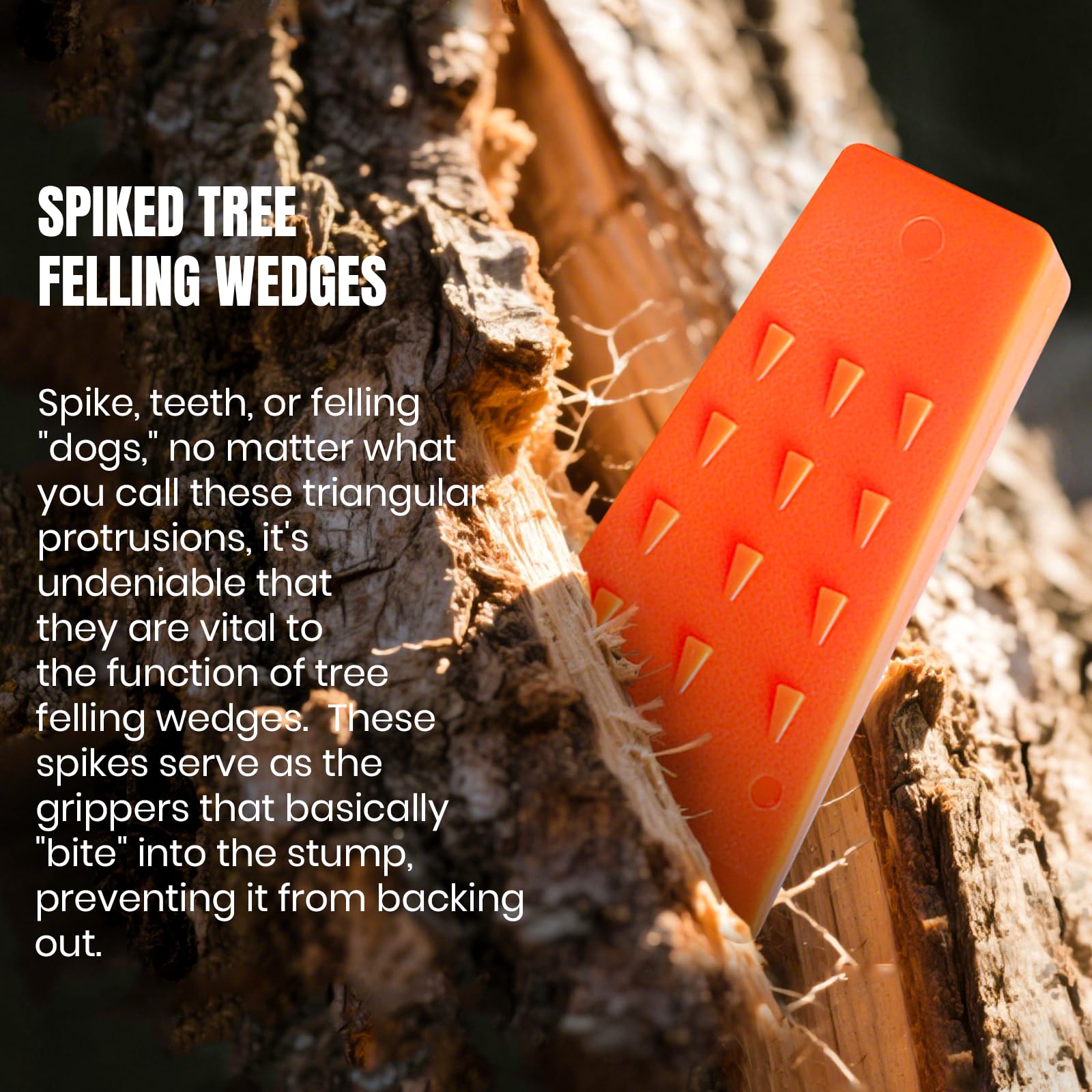 AR-PRO ABS plastic wedges withstand heavy use in logging tasks.