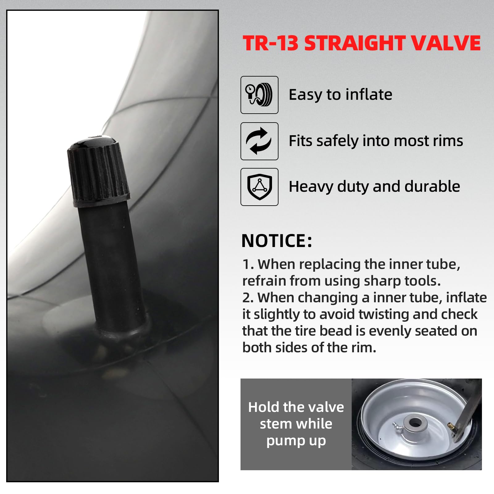 AR-PRO bead seating guide for inner tubes and rims