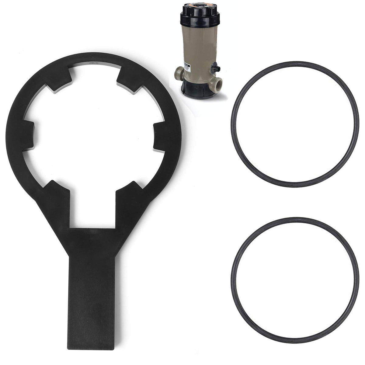 AR-PRO chlorinator wrench opener fits Hayward CL200 lid for easy maintenance.