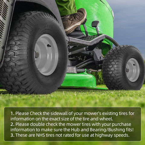 Solid steel rims paired with tubeless tires for long-lasting performance.
